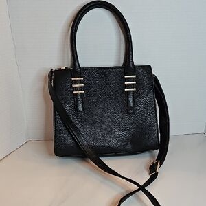 Call It Spring Black Satchel with Gold Accents